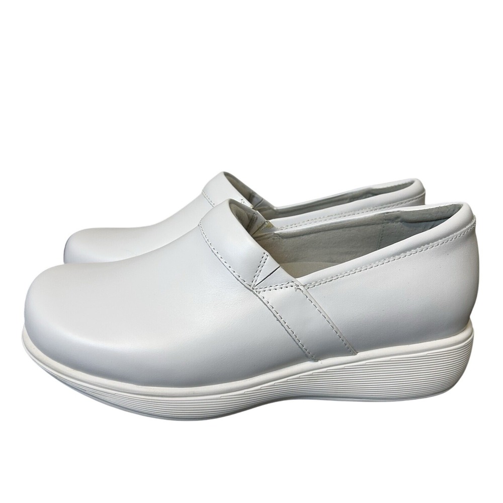 SoftWalk Grey's‎ Anatomy Meredith White Box Leather Clogs Shoes Womens Sz 9 Wide